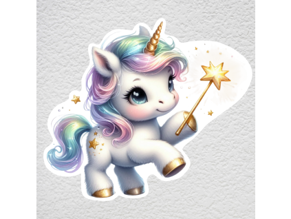 samolepka na zeď unicorn s hůlkou