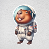 samolepka na zeď kapybara kosmonaut