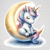 samolepka na zeď unicorn měsíc.
