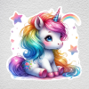 samolepka na zeď unicorn barevný