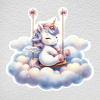 samolepka na zeď unicorn na houpačce
