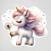 samolepka na zeď unicorn pampelišky