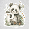 samolepka na zeď písmeno P panda