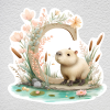samolepka na zeď písmenko C capybara