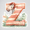 samolepka na zeď Z písmeno zebra