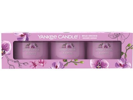 3759 yankee candle 3x votivna sviecka v skle wild orchid