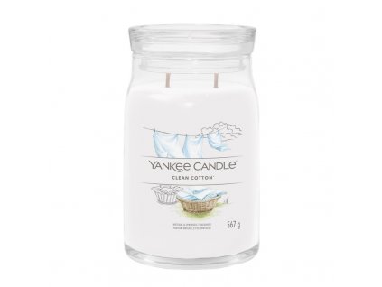 YANKEE CANDLE Signature sviečka Clean Cotton® (package Signature veľká sviečka)