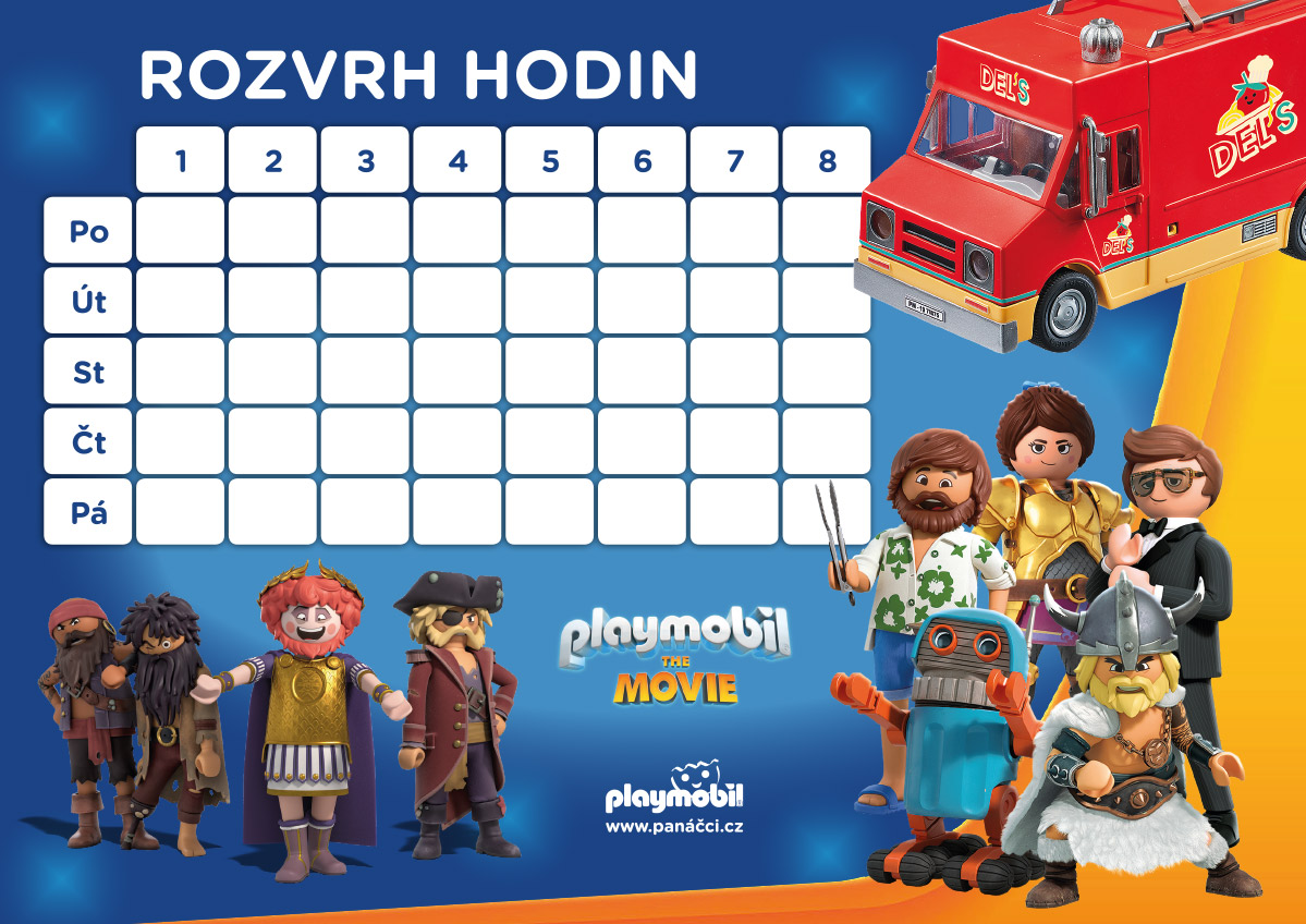 Rozvrh hodin PLAYMOBIL: THE MOVIE