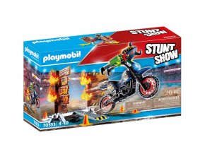 Playmobil 70553 Kaskadérská show Motorka s ohnivou stěnou