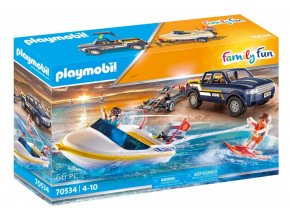 Playmobil 70534 Pick-up s motorovým člunem