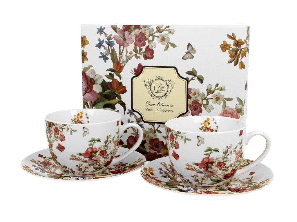 H294 VINTAGE FLOWERS WHITE šálek s podšálkem 250 ml od Paramit.