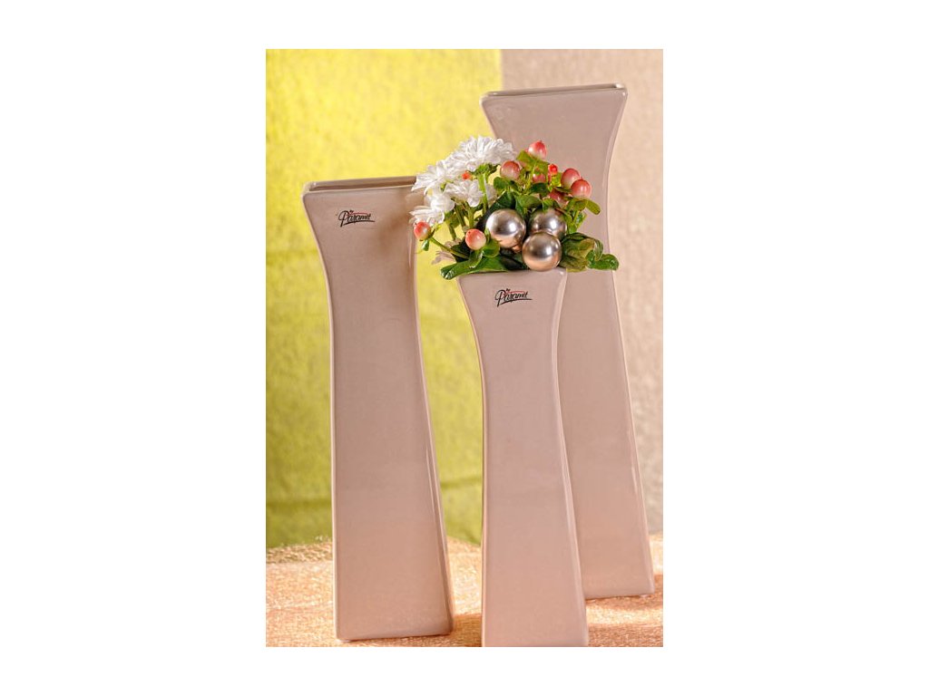 11062 30C Cedreta váza béžová 30 cm