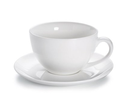 Hrnek s podšálkem 550 ML JUMBO bílý - WHITE BASICS - Maxwell&Williams