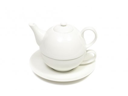 Konvice na čaj se šálkem bílá - WHITE BASICS - Maxwell&Williams