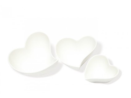 Miska srdce - set 3 ks - WHITE BASICS - Maxwell&Williams