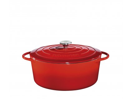 Litinový hrnec oválný PROVENCE červený - 33 cm - Küchenprofi - 0402001433