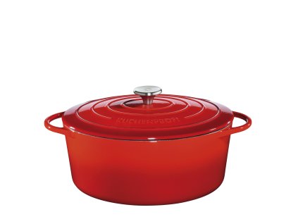 Litinový hrnec oválný PROVENCE červený - 35 cm - Küchenprofi - 0402001435