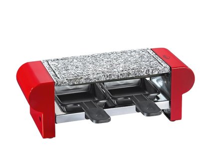 Elektrický Raclette gril Hot Stone Duo červený pro 2 osoby