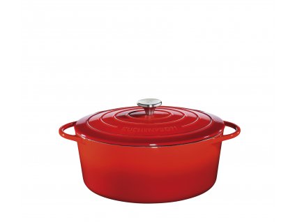 Litinový hrnec oválný PROVENCE červený - 31 cm - Küchenprofi - 0402001431