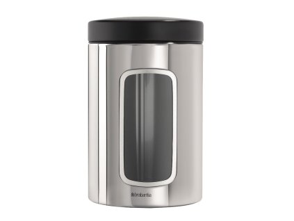 Dóza okénko 1,4 L Lesklá ocel / černé víko