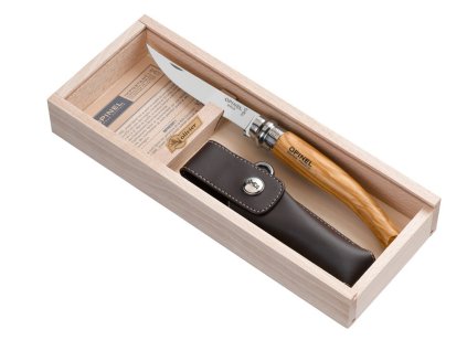 Zavírací nůž VR N°10 Inox Slim Olive + pouzdro, dřevěná krabička 10 cm