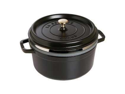 Hrnec kulatý s napařovací vložkou černý La Cocotte 26 cm, 5,0 l