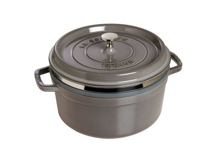 Hrnec kulatý s napařovací vložkou grafitově šedý La Cocotte 26 cm, 5,0 l
