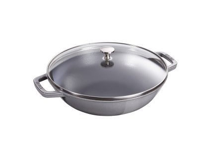 Wok se skleněnou poklicí 30 cm, černá