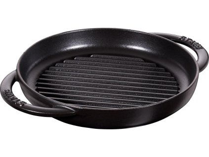 Grilovací pánev s dvěma úchyty kulatá 22 cm, černá