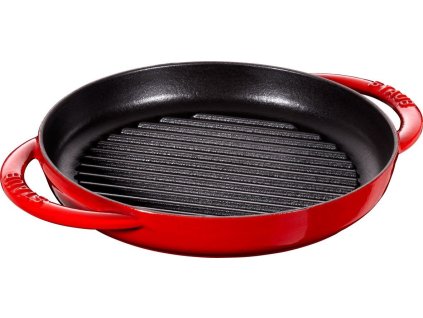 Grilovací pánev s dvěma úchyty kulatá 22 cm, višňová