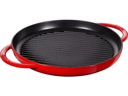 Grilovací pánev s dvěma úchyty kulatá 30 cm, višňová