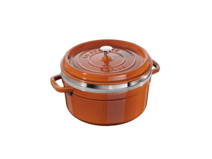 Hrnec kulatý s napařovací vložkou skořicový La Cocotte 26 cm, 5,0 l