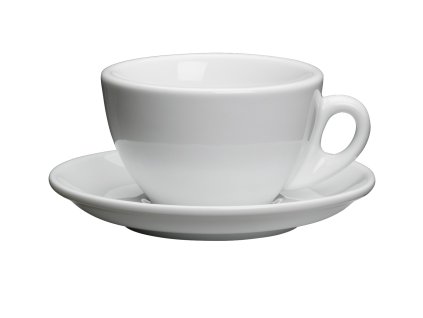215014 ROMA Bílý porcelánový šálek s podšálkem 100 ml CIlio