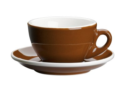 215052 ROMA Hnědý porcelánová šálek s podšálkem 100 ml CILIO