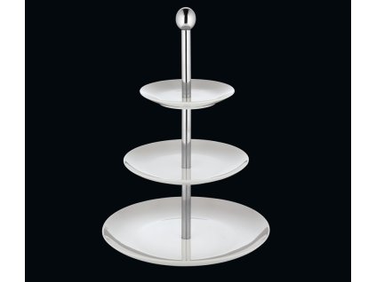 Třípatrový porcelánový etažér 39 cm