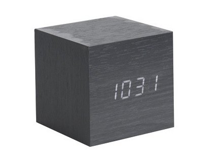 Designový LED budík - hodiny 5655BK 8cm