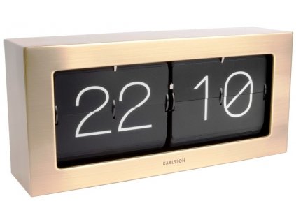 Designové nástěnné/stolní překlápěcí hodiny 5642GD 37cm