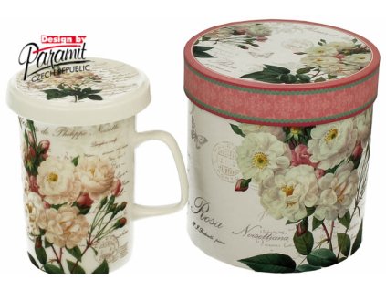 Hrnek se sitkem a vickem 300 ml White Rose Paramit H49