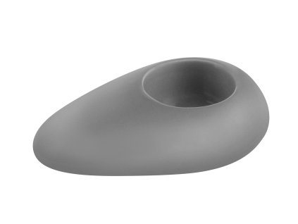 Svícen "Stone" 12x8x3 cm - šedý