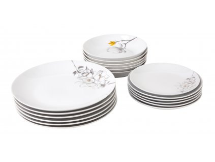 Jídelní souprava 18 ks z kolekce porcelánu TWIG od by inspire.