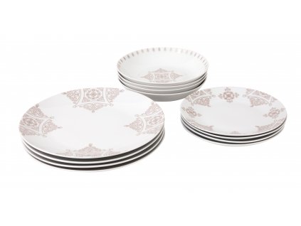 Jídelní souprava talířů 12 ks z kolekce porcelánu BAROKO od by inspire.