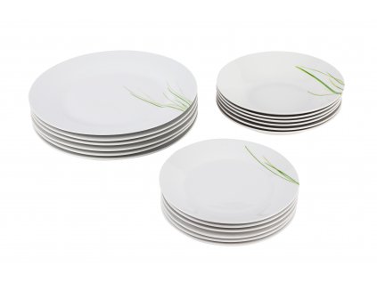 Sada talířů 18 ks z kolekce porcelánu GRASS od by inspire