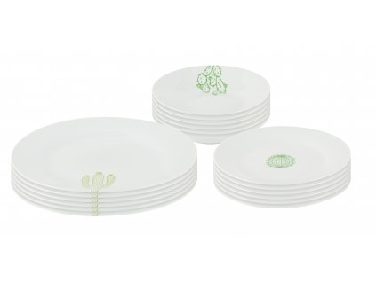 Jídelní souprava 18 ks z kolekce porcelánu CACTUS od by inspire.