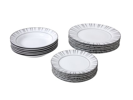Jídelní souprava 18 ks z kolekce porcelánu LEVEL od by inspire.