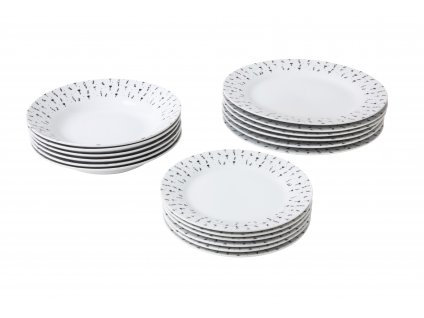 Jídelní souprava 18 ks z kolekce porcelánu HERBS od by inspire.