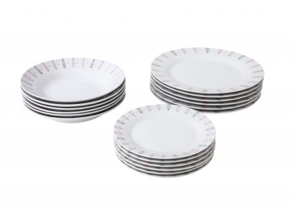 Jídelní souprava 18 ks z kolekce porcelánu PÍRKA od by inspire.