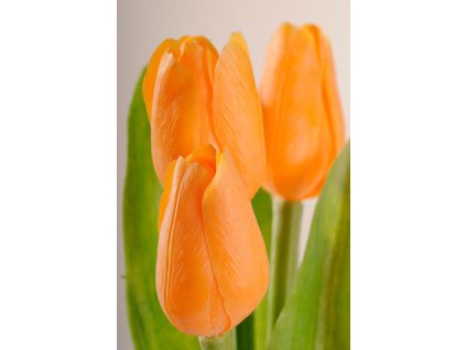 107O1 Francouzský umělý tulipán světle oranžový 40 cm