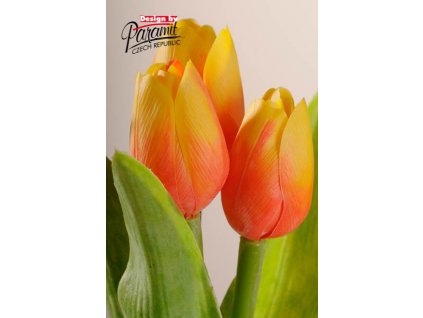 Dekorativní květina francouzský tulipán žluto oranžová - Paramit - 107O2