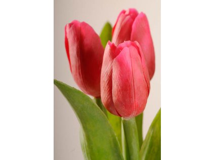107R2 Francouzský umělý tulipán sytě červený 40 cm