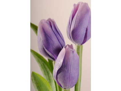 107V2 Francouzský umělý tulipán světle fialový 40 cm